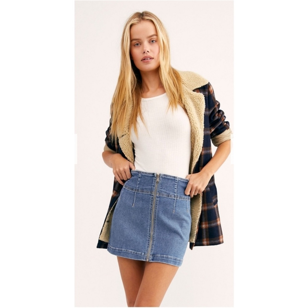 Free people mini zippered skirt